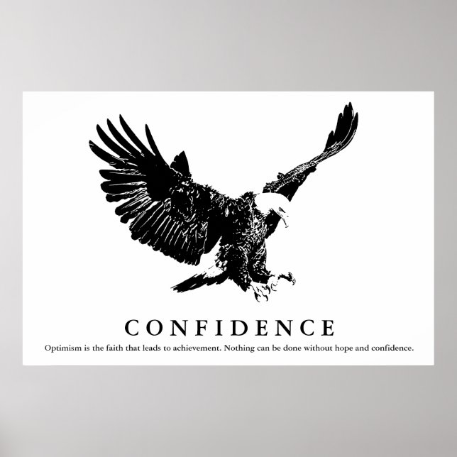 Black & White Eagle Motivational Confidence Poster (Front)