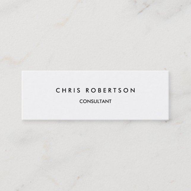 Black White Easy to Edit Plain Slim Business Card (Front)