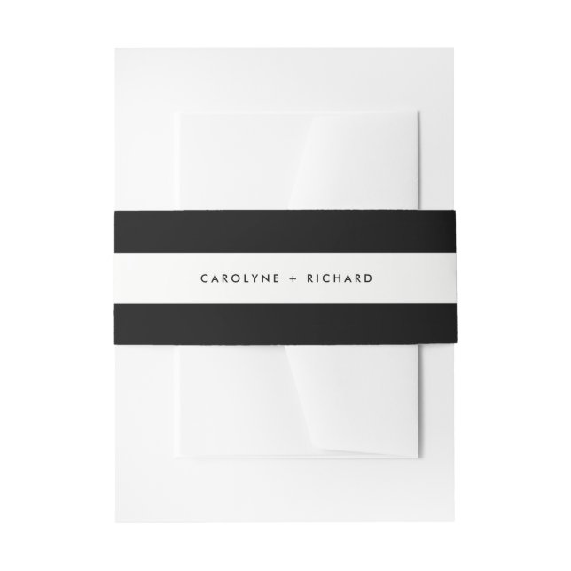 Black & White | Eat Drink and be Married Invitation Belly Band (Front Example)