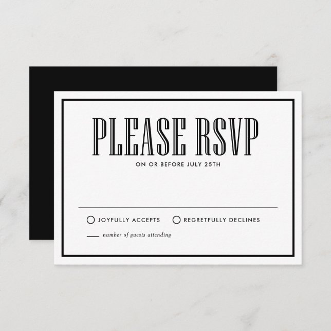 Black & White | Eat Drink and be Married RSVP (Front/Back)