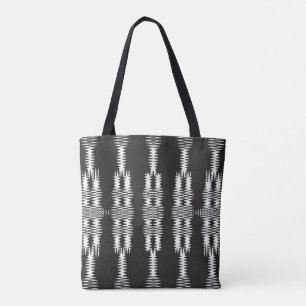Black & White Echo Pattern Tote Bag