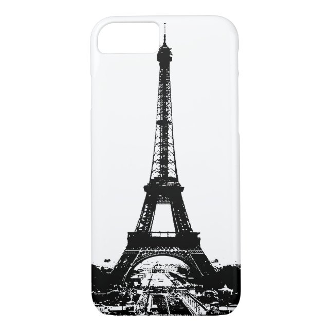 Black & White Eiffel Tower Case-Mate iPhone Case (Back)