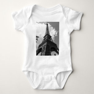 Black & White Eiffel Tower in Paris Baby Bodysuit