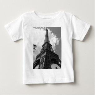 Black & White Eiffel Tower in Paris Baby T-Shirt