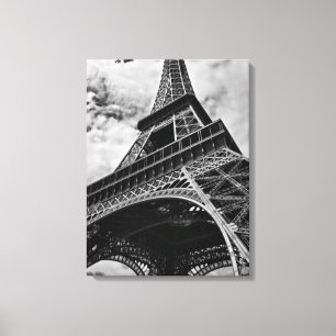 Black & White Eiffel Tower in Paris Canvas Print