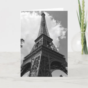 Black & White Eiffel Tower in Paris Card