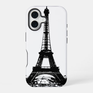Black & White Eiffel Tower iPhone 16 Case