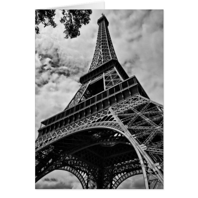 Black White Eiffel Tower Paris Europe Travel (Front)