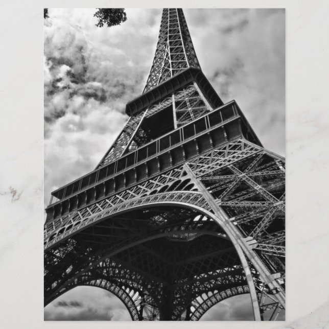 Black White Eiffel Tower Paris Europe Travel (Front)