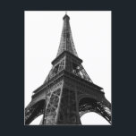 Black & White Eiffel Tower Paris European Travel Holiday Postcard<br><div class="desc">Paris City Places & Sightseeings - Eiffel Tower Digital Photography Artwork</div>