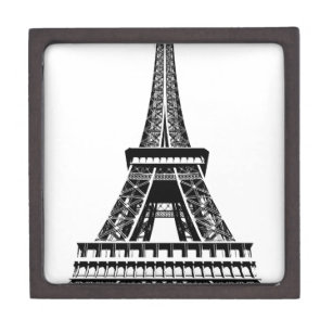 Black white Eiffel Tower Paris France Art Artwork Gift Box