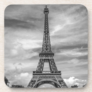 Black & White Eiffel Tower Paris France Coaster