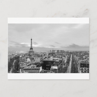 Black&White: Eiffel Tower, Paris, France Postcard