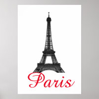 Black White Eiffel Tower Paris Love City Travel
