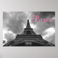 Black White Eiffel Tower Paris Romantic Love City