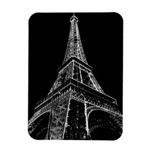 Black White Eiffel Tower Paris Travel Vintage  Magnet