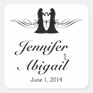 Black White Elegance Brides Wedding Envelope Seal