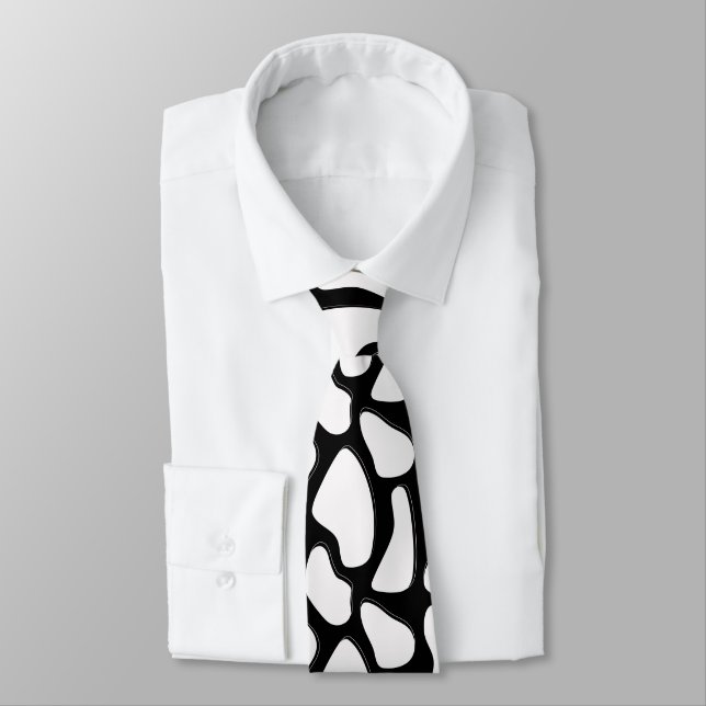 Black White Elegance Tie (Tied)