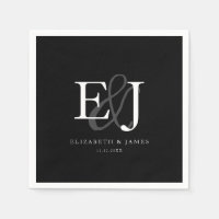 Black & White Elegant Ampersand Monogram Wedding 