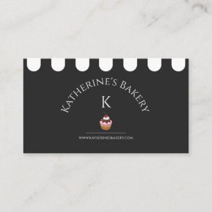 Black White Elegant Bakery   Business Card