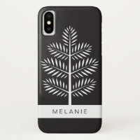 Black White Elegant Botanical Tropical Branch