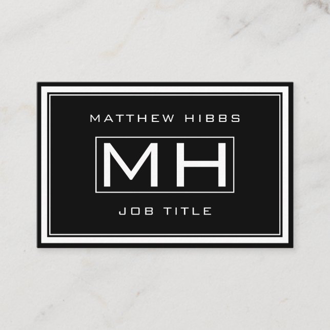 Black & White Elegant Business Card (Front)