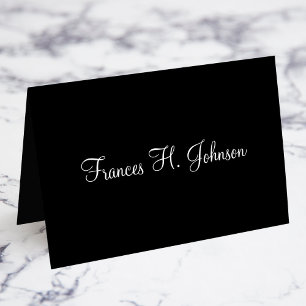Black & White Elegant Calligraphy Name Place Cards