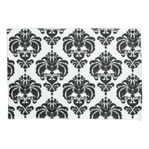 Black & White Elegant Chic Damask Pattern Pillowcase