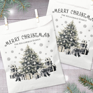 Black White Elegant Christmas Tree Favour Bags
