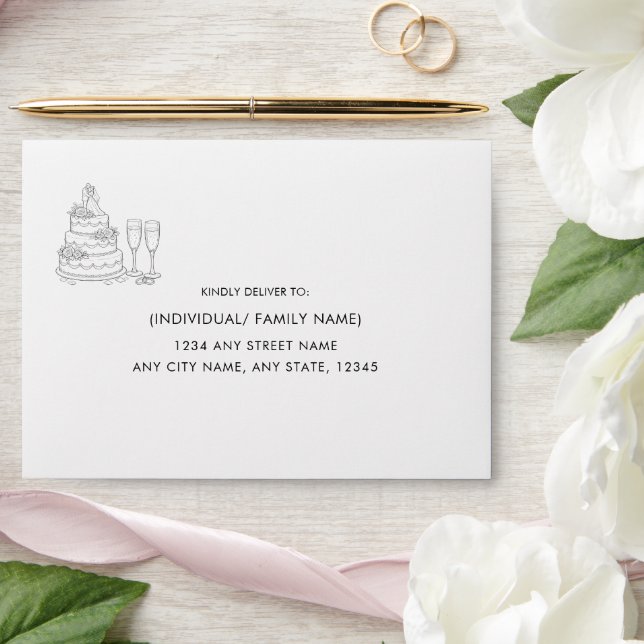 Black & White Elegant Custom Address Envelope (Wedding)
