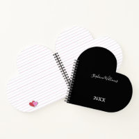 Black White Elegant Custom Name Year Cute Heart