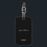 Black White Elegant Custom Name Year Gift Favour Luggage Tag<br><div class="desc">Designed with classy,  elegant black and white background and text templates for name!</div>