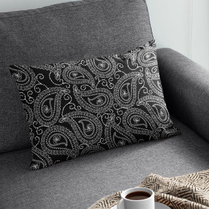 Black & White Elegant Damask Floral Pattern Decorative Cushion