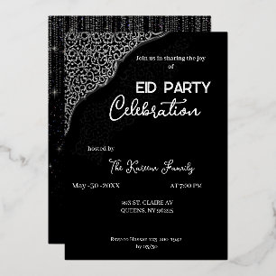  Black & white elegant  Eid Party Invitation 