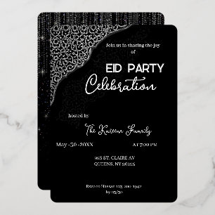  Black & white elegant  Eid Party Invitation 