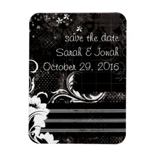 Black White Elegant Flexible Magnet