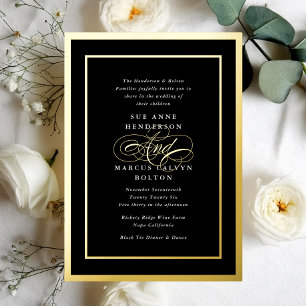Black & White Elegant Formal Calligraphy Wedding