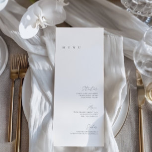 Black & White Elegant Minimalist Wedding Flat Menu