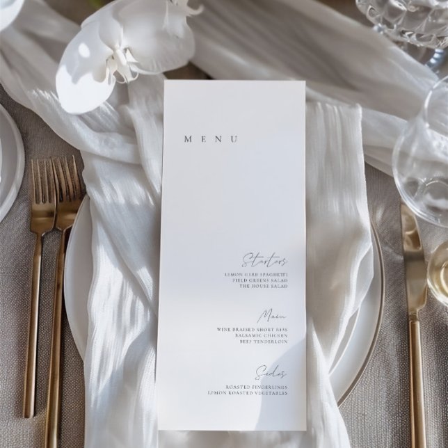Black & White Elegant Minimalist Wedding Flat Menu (Black & White Elegant Minimalist Wedding Flat Menu)