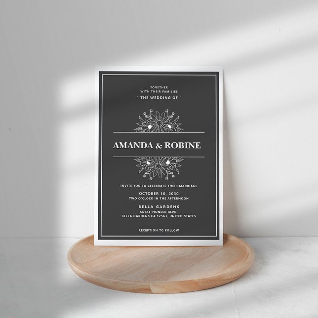 Black & White Elegant Minimalist Wedding Invitation (Creator Uploaded)