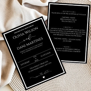 Black & White Elegant Minimalist Wedding Invitation
