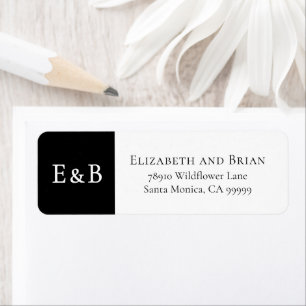 Black White Elegant Minimalistic Wedding Address