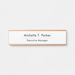 Black & white elegant plain minimalist door sign