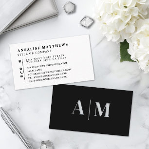 Black White Elegant Professional Business Card