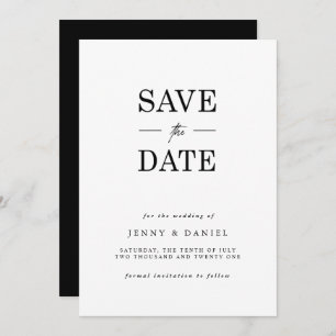 Black & White Elegant Save The Date