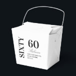 Black & White Elegant Sixty 60th Birthday Party  Favour Box<br><div class="desc">Black & White Elegant Sixty 60th Birthday Party Favor Boxes</div>
