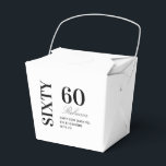 Black & White Elegant Sixty 60th Birthday Party  Favour Box<br><div class="desc">Black & White Elegant Sixty 60th Birthday Party Favor Boxes</div>
