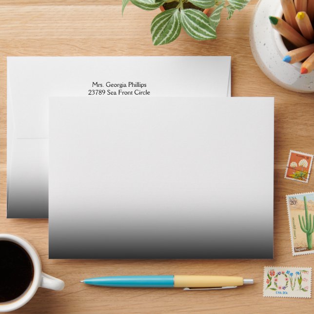 Black & White Elegant Wedding Envelope (Desk)