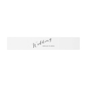 Black & White Elegant Wedding Invitation Bellyband Belly Band