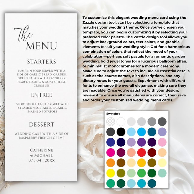 Black & White Elegant Wedding Menu (Creator Uploaded)